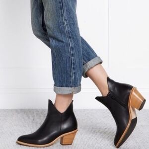 Poppy Barley "The Two Point Five" Ankle Boot Black Leather